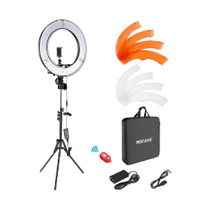 Neewer Iluminación Kit- 48cm Exterior 55W 5500K Regulable LED Anillo de luz selftape casting